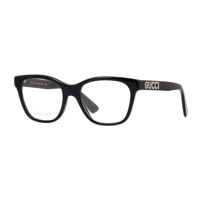 Gucci Eyeglasses Square Full Rim, Shiny Havana Frame and Clear Demo Lenses Lens GG0420O003