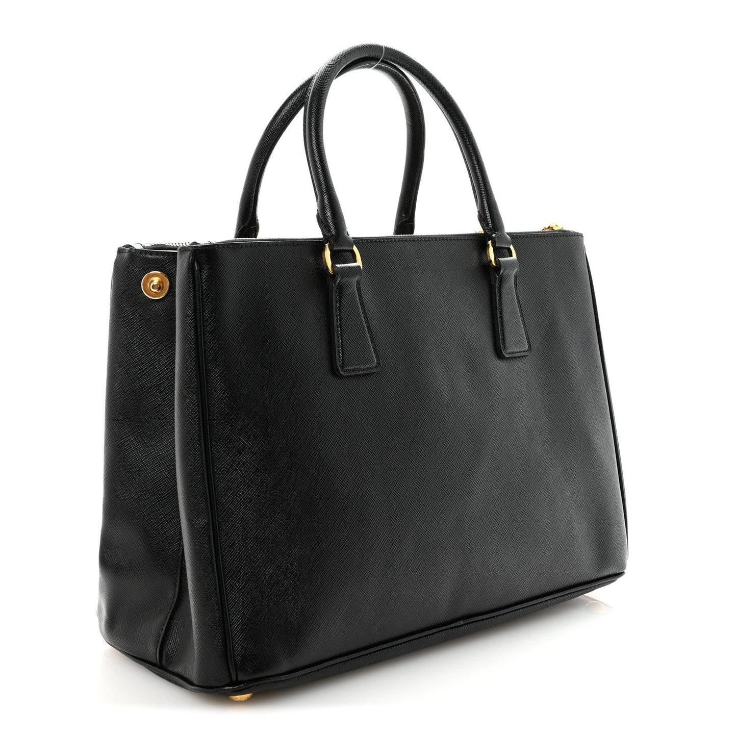Saffiano Medium Galleria Double Zip Tote Black