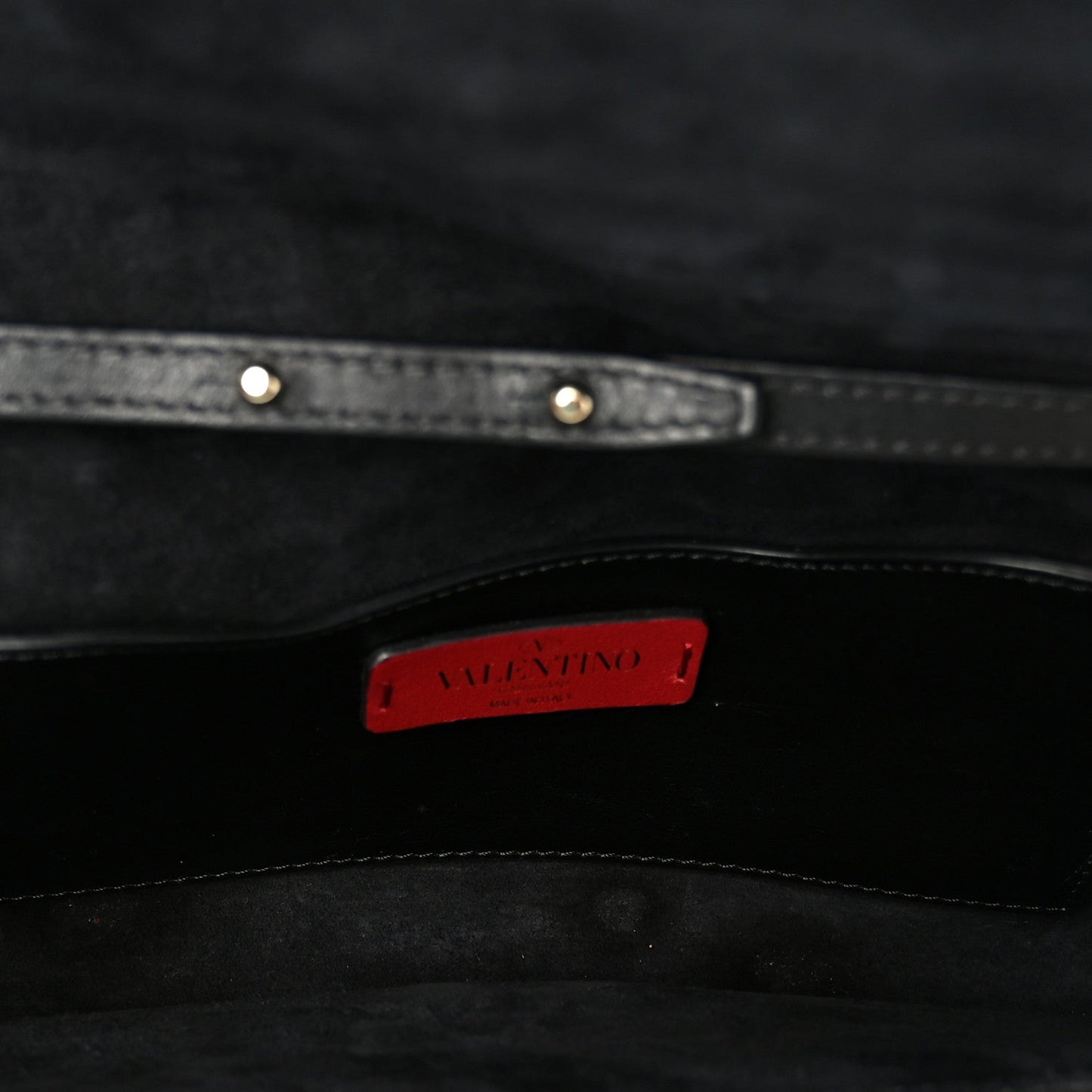 Vitello Rockstud All Over Demilune Shoulder Bag Black