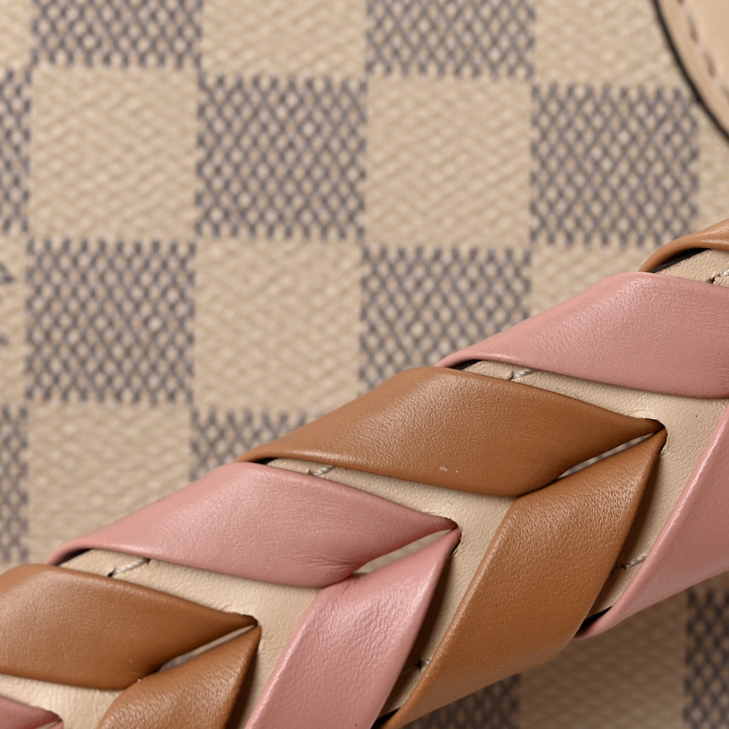 Damier Azur Braided Neverfull MM Pink