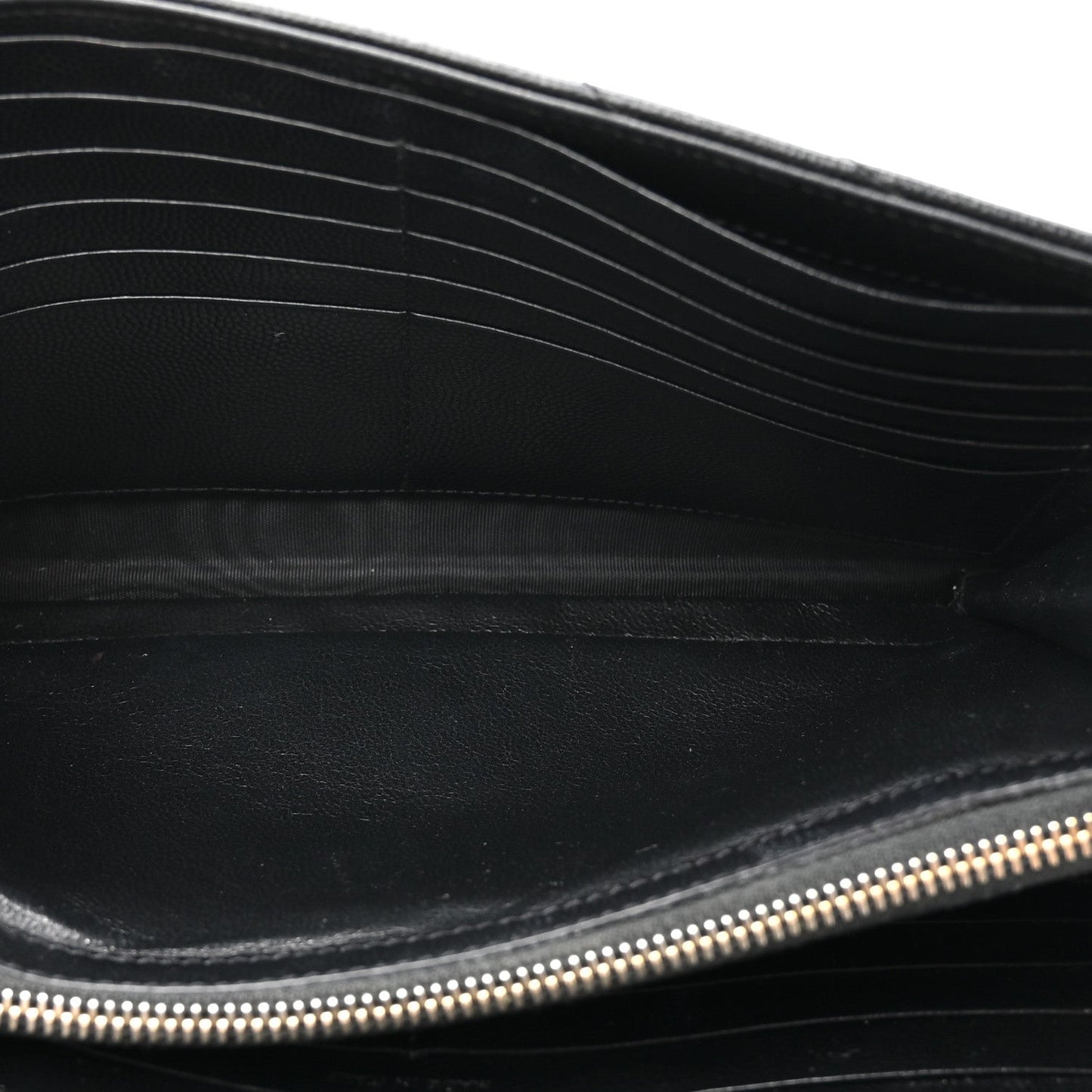 Grain De Poudre Matelasse Chevron Monogram Chain Wallet Black
