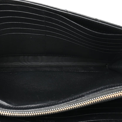 Grain De Poudre Matelasse Chevron Monogram Chain Wallet Black