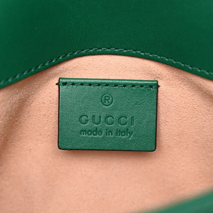 Calfskin Matelasse Super Mini GG Marmont Shoulder Bag Emerald Green