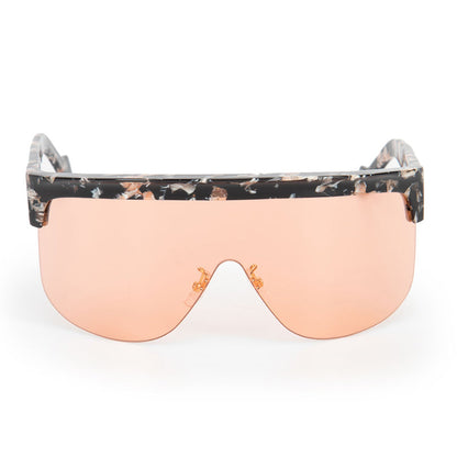 Loewe Sunglasses Shield Semi Rim, ColoRed Havana Frame and Bordeaux Lens LW40034U55S
