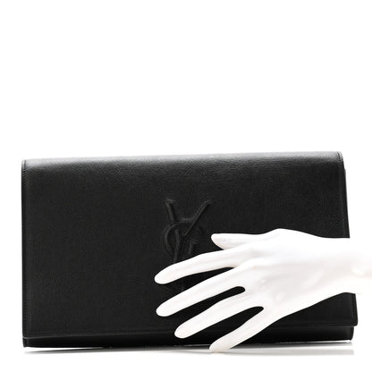 Calfskin Monogram Large Belle De Jour Clutch Black