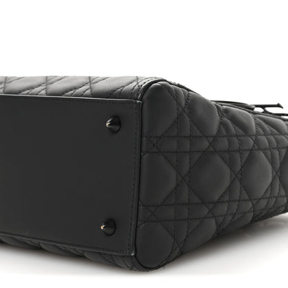 Ultra Matte Calfskin Cannage Medium Lady Dior Black