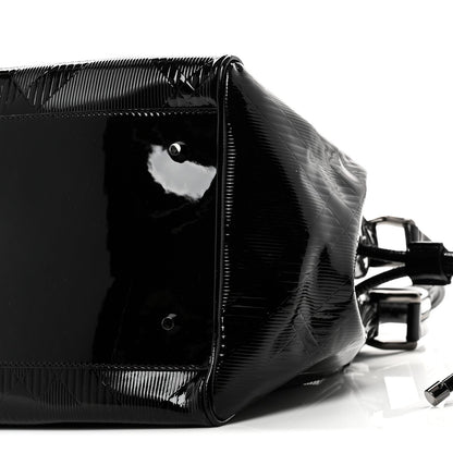 Patent Check Embossed Small Bilmore Tote Black