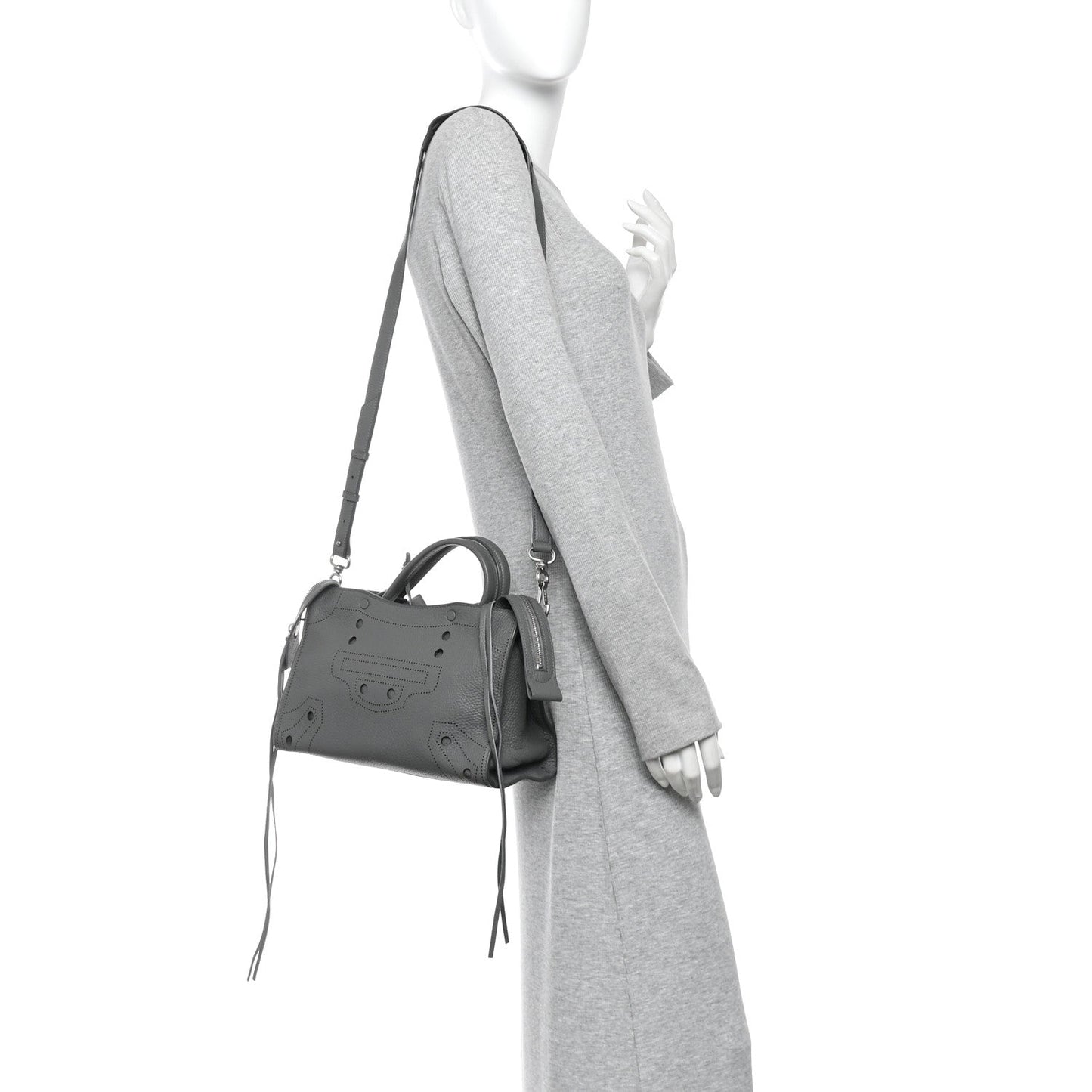 Veau Grana Perforated Blackout Hardware S City Gris Acier
