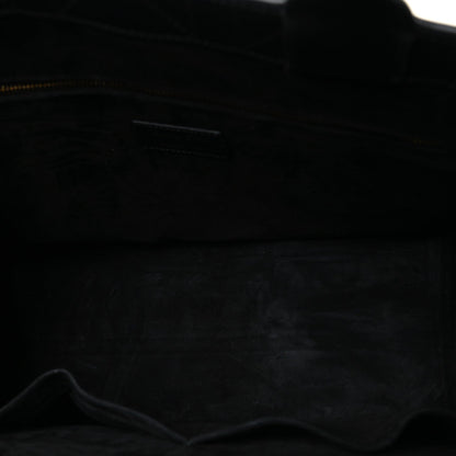 Calfskin Macro Cannage Medium Book Tote Black