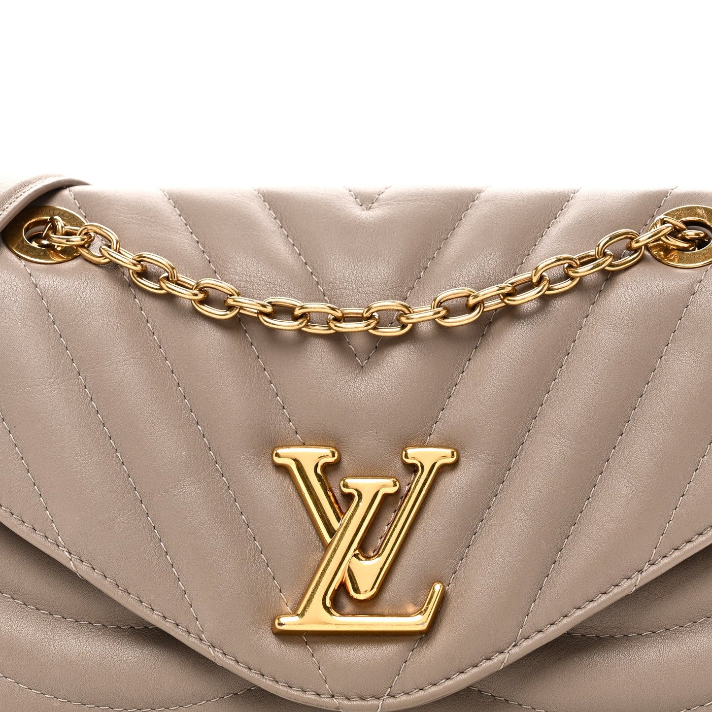 Calfskin LV New Wave Chain Bag Taupe