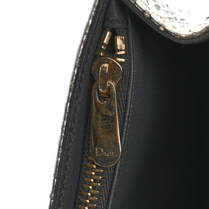 Snakeskin Diorama Wallet on Chain Pouch Silver