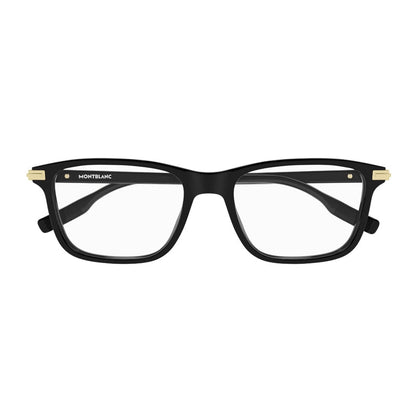 Montblanc Eyeglasses Square Full Rim, Black Frame and Clear Demo Lens Lens MB0277O005