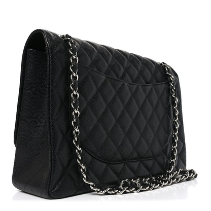 Caviar Quilted Maxi Single Flap Black
