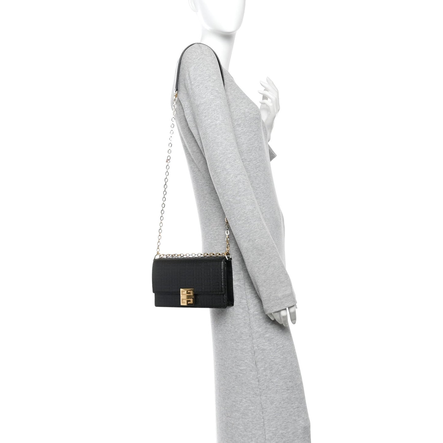 4G Coated Canvas Small Chain Shoulder Bag Black