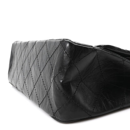 Aged Calfskin Quilted 2.55 Reissue 227 Flap Black