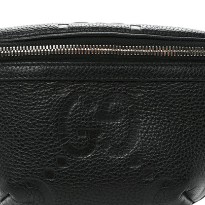 Piuma Calfskin Jumbo GG Embossed Small Belt Bag Black