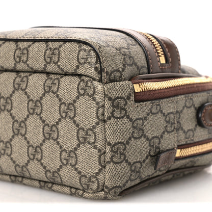 GG Supreme Monogram Azalea Calfskin Retro Interlocking G Multi-Function Bag Beige Ebony Brown Sugar