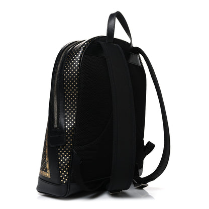 X SEGA Calfskin GUCCY Stars Dome Backpack Black Gold