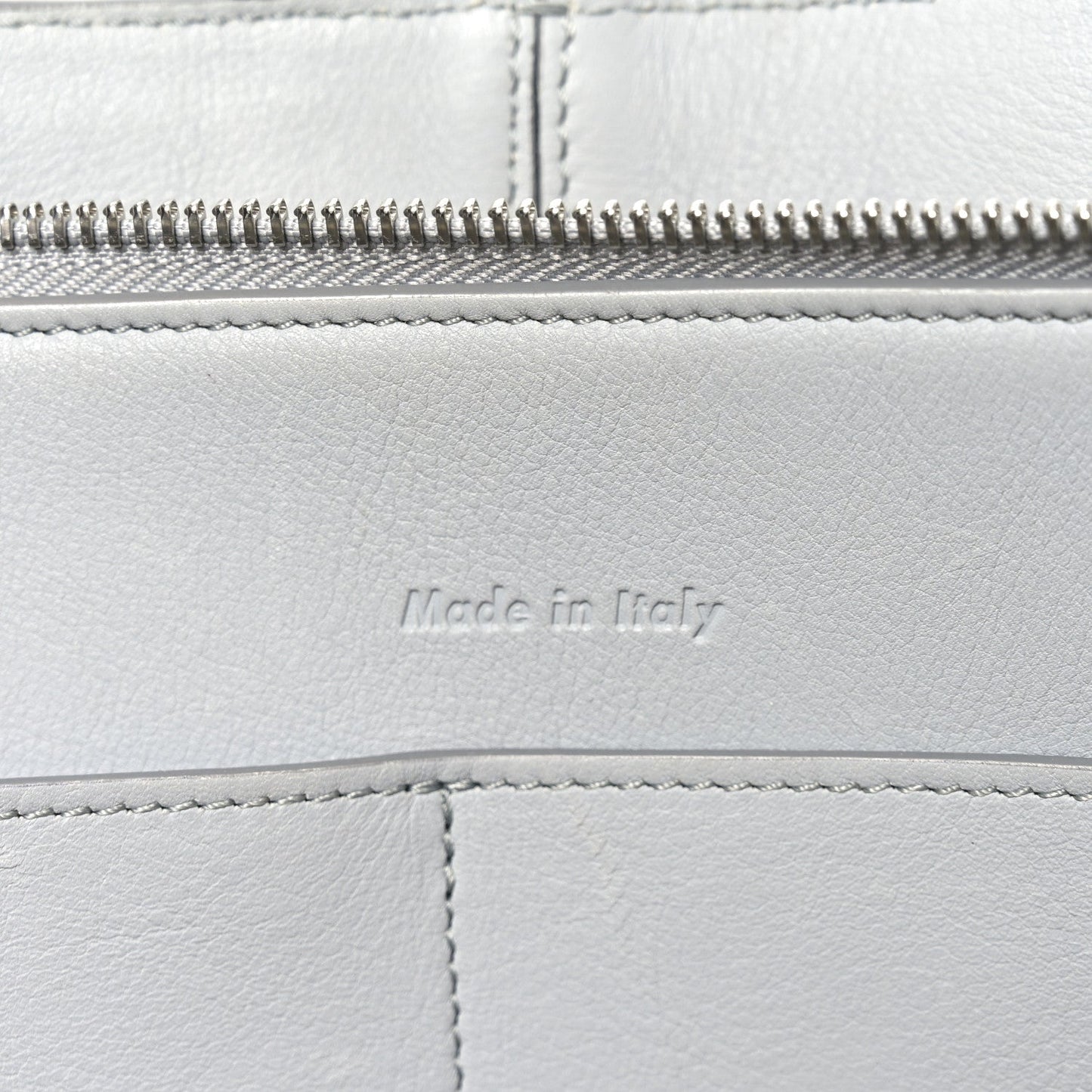 Smooth Calfskin Medium Tri-Fold Bag Pearl Grey
