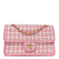 Metallic Lambskin Viscose Woven Flap Pink Gold