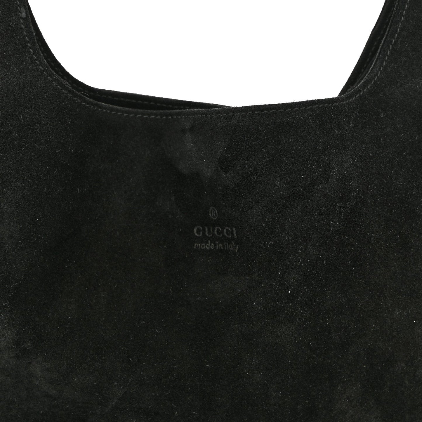 Suede Logo Shoulder Bag Black