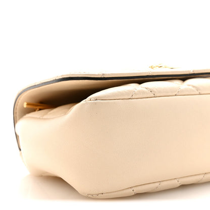 Nappa Quilted Small Medusa Chain Crossbody White
