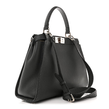 Cuoio Romano Selleria Bi-Color Medium Peekaboo Iconic Satchel Asfalto Latte