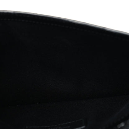 Calfskin Crocodile Embossed Uptown Monogram Pouch Black