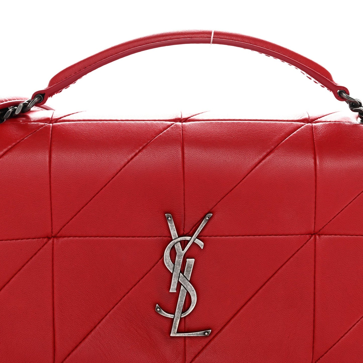 Lambskin Patchwork Monogram Medium Jamie Red