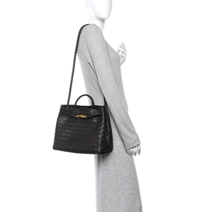 Nappa Intrecciato Medium Andiamo Shoulder Bag Fondant