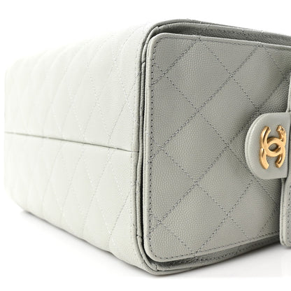 Caviar Quilted Small Chanel 25 Handbag Light Green