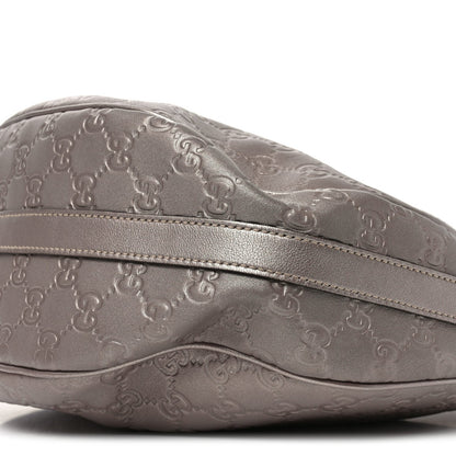 Metallic Guccissima Medium GG Twins Hobo Mauve