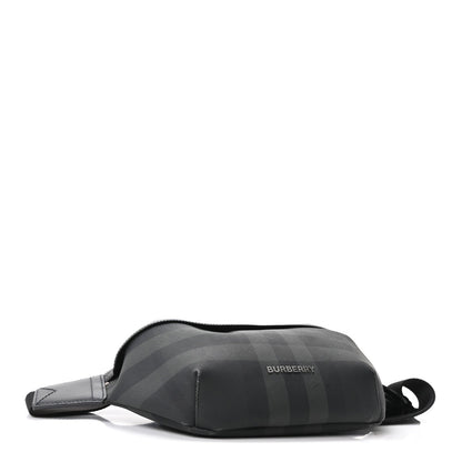 Charcoal Check Calfskin Sonny Bum Bag Charcoal