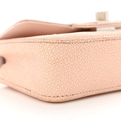 Galuchat Stingray Crystal Embellished 2.55 Reissue Mini Flap Light Pink