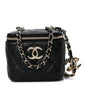 Lambskin Quilted Mini CC Crush Vanity Case With Chain Black