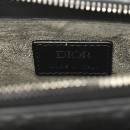 Patent Oblique Embossed Saddle Boxy Bag Black