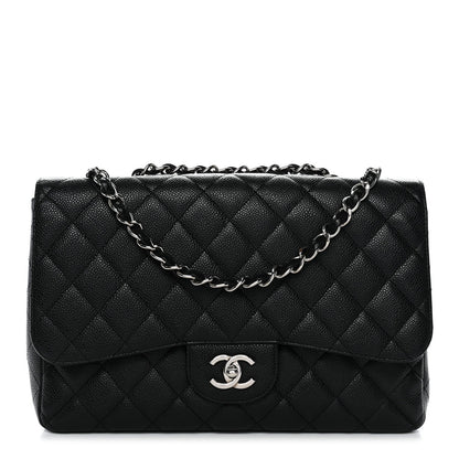 Caviar Quilted Jumbo Single Flap Black