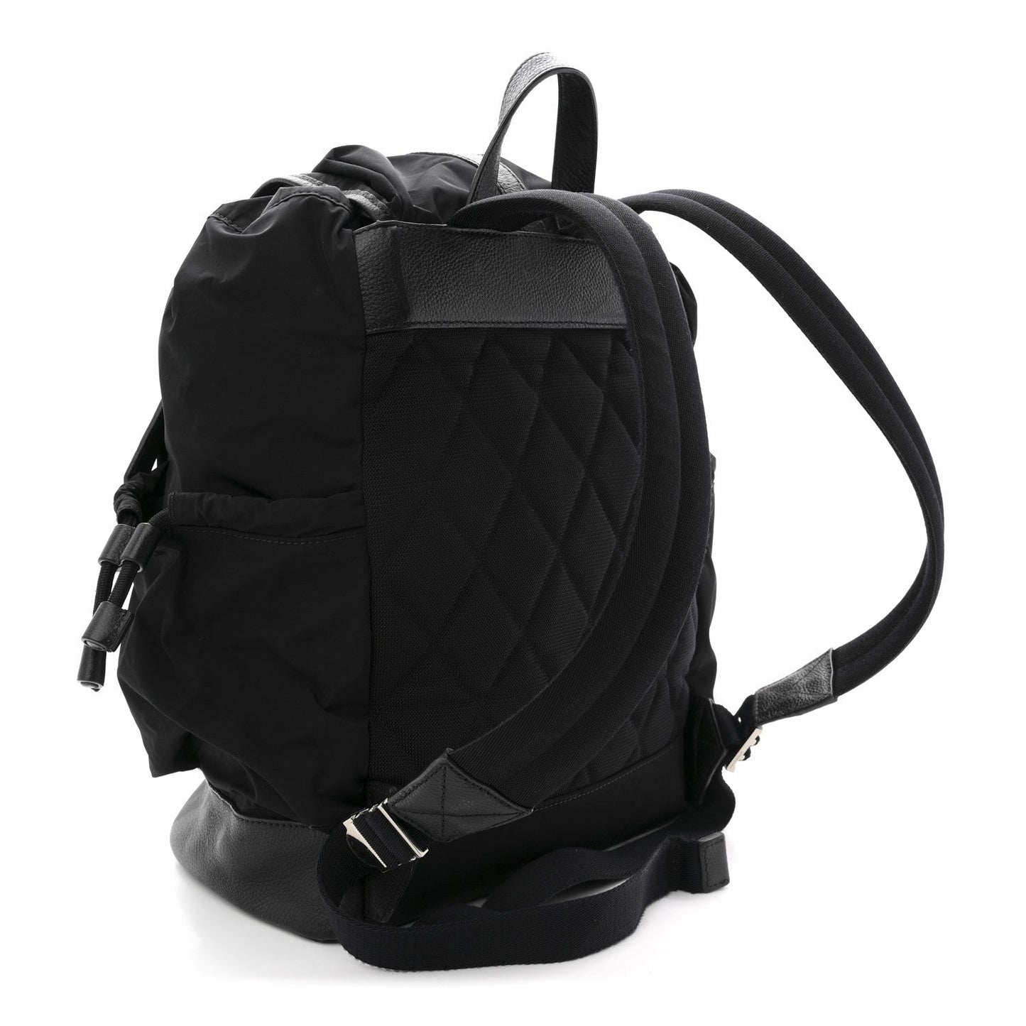 Nylon Grained Calfskin Watson Diaper Bag Black