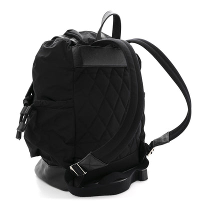 Nylon Grained Calfskin Watson Diaper Bag Black