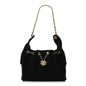 Suede Quilted Small Chanel 25 Handbag Black