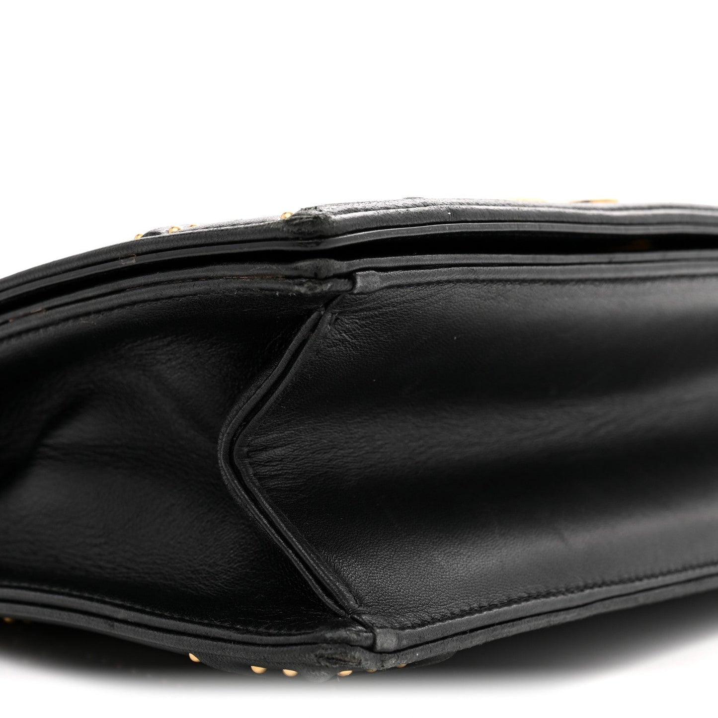 Lambskin Studded Medium Diorama Flap Bag Black