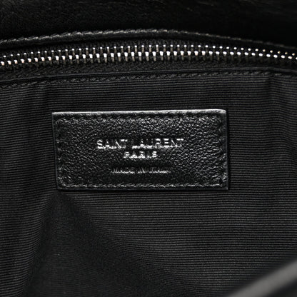 Lambskin Quilted Medium Loulou Puffer Monogram Chain Satchel Black