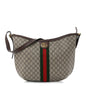 GG Supreme Monogram Web Ophidia Half Moon Hobo Brown