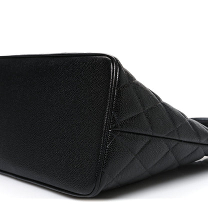 Caviar Quilted Medallion Tote Black
