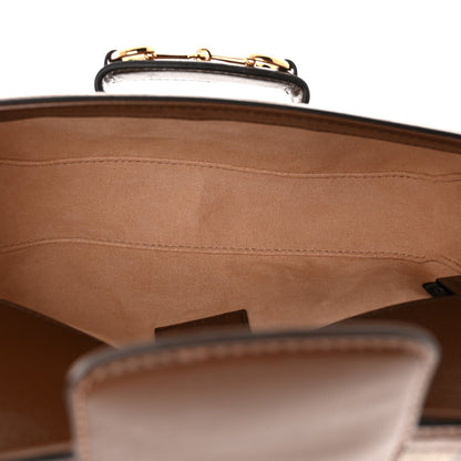 GG Supreme Monogram Small Horsebit 1955 Chain Shoulder Bag Beige Ebony Brown Sugar