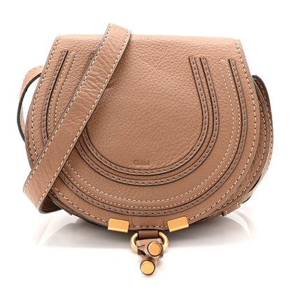 Calfskin Mini Marcie Round Crossbody Bag Nut