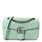 Calfskin Matelasse Small GG Marmont Shoulder Bag Water Green