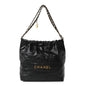Shiny Calfskin Quilted Small Chanel 22 Black