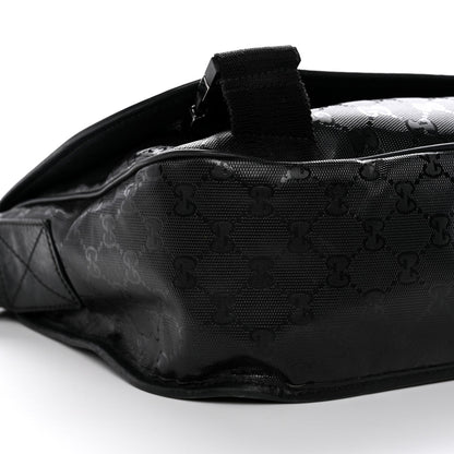 Imprime Monogram Medium Double Buckle Flap Messenger Bag Black
