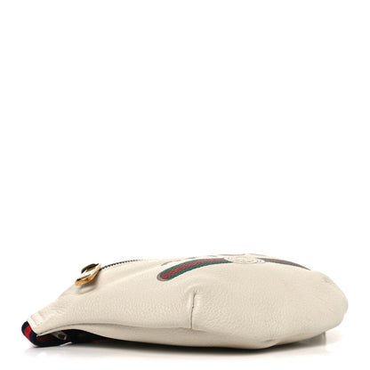 Grained Calfskin Small Logo Belt Bag White
